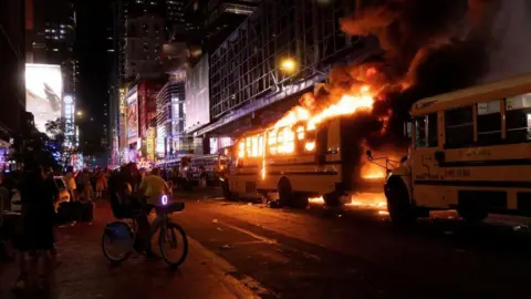 Celebrations Turn Chaotic: Teen Shot and Buses Torched After Knicks’ Historic Win