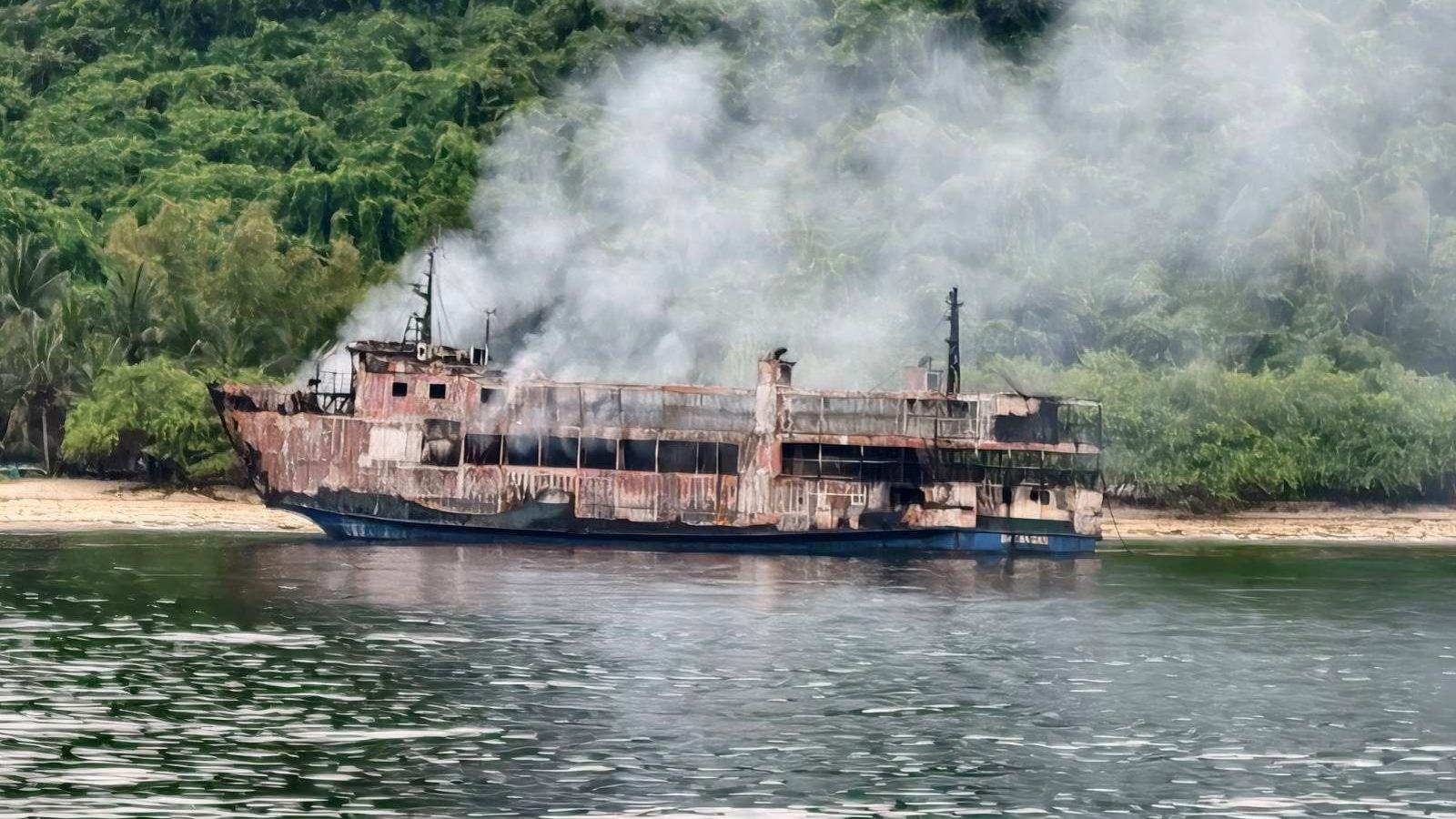 Philippine Coast Guard Boards Burning Ferry 40 Hours After Fire